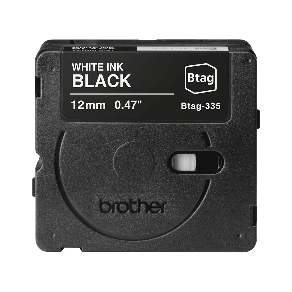 Brother Schriftband – 12 mm × 4 m, schwarz, weiss