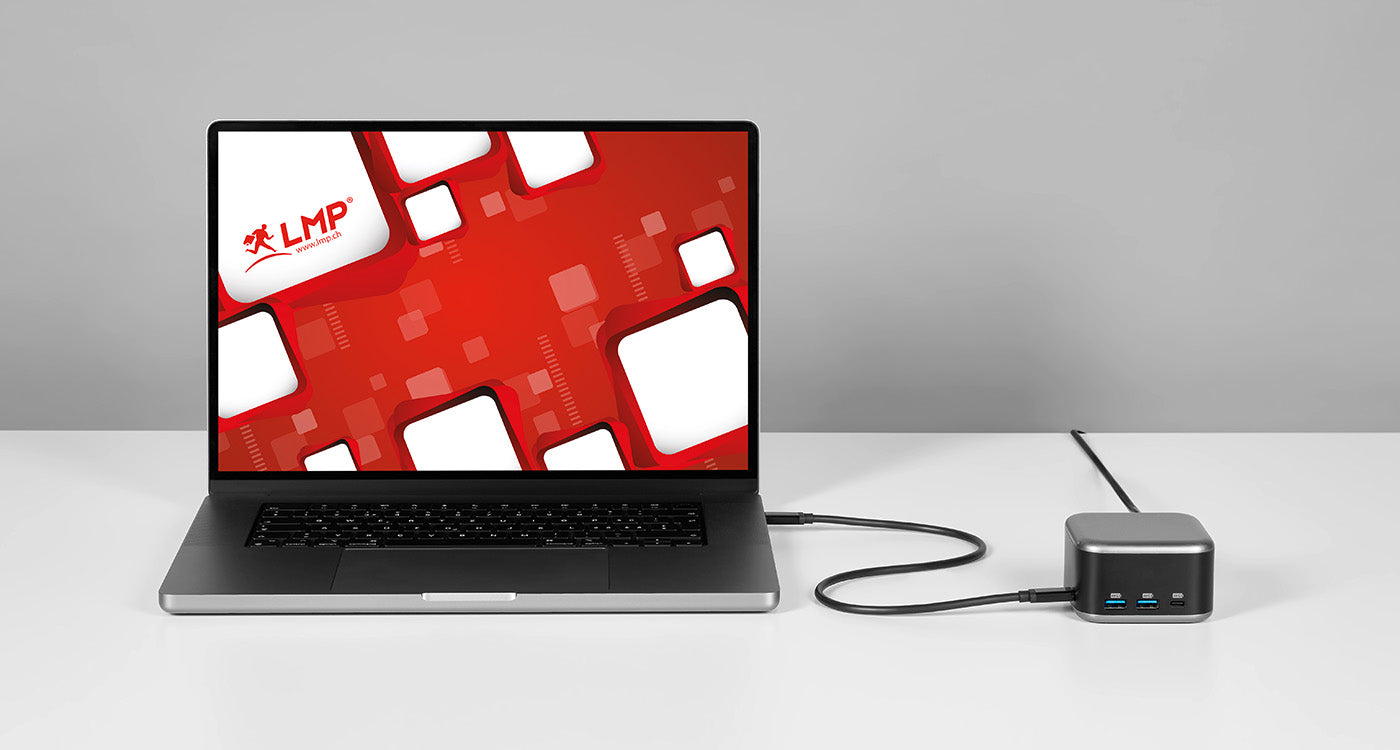 LMP 25189 Dockingstation – USB-C, 1× HDMI, 2× USB-A, 100 W PD, GbE, für Windows/Mac