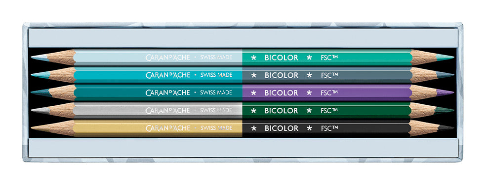 Caran d-Ache Caran d'Ache Aquarellfarbstifte Alpine Frost Spezialedition – 18 Farben, mit Pinsel, Ø 2,8 mm