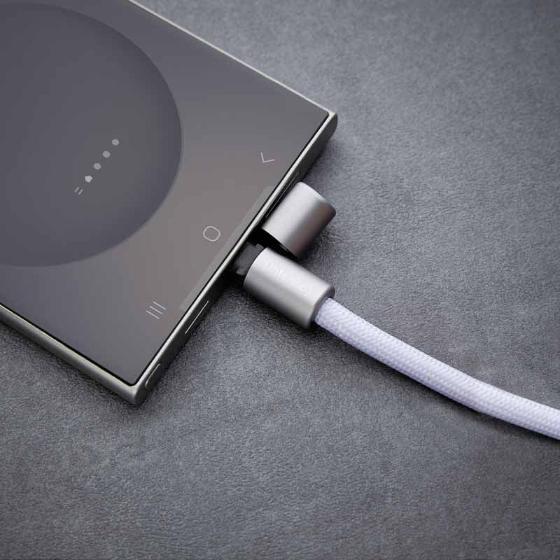 Intenso Kabel – USB-C auf USB-C 1,65 m, PD 60 W, geflochten, Schlüsselanhänger, violett – für USB-C Geräte