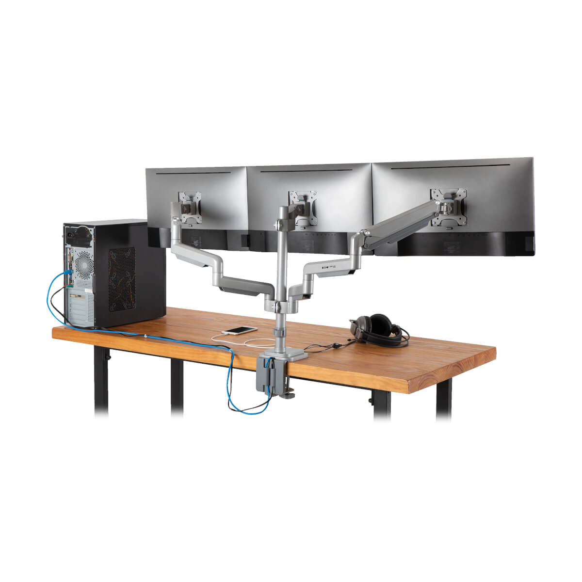 Tripp Lite DDR1730TAL – Monitorarm Tischhalterung – Klemme/Durchführung – 3 Monitore – 17–30" – VESA 75×75/100