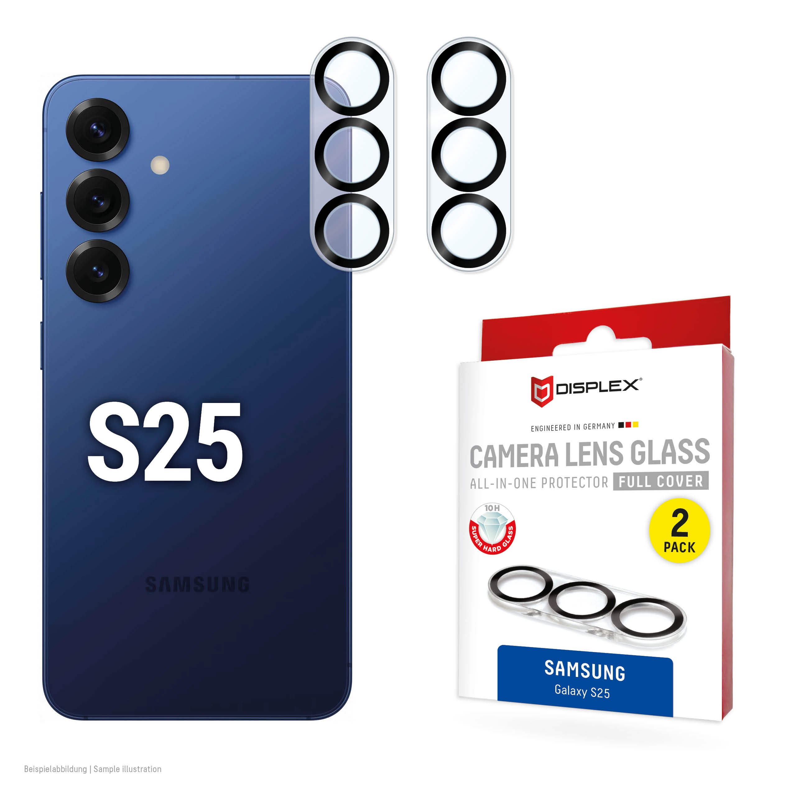 E.V.I. CamGlass – Kameraobjektivschutz – gehärtetes Glas 10H – für Samsung Galaxy S25