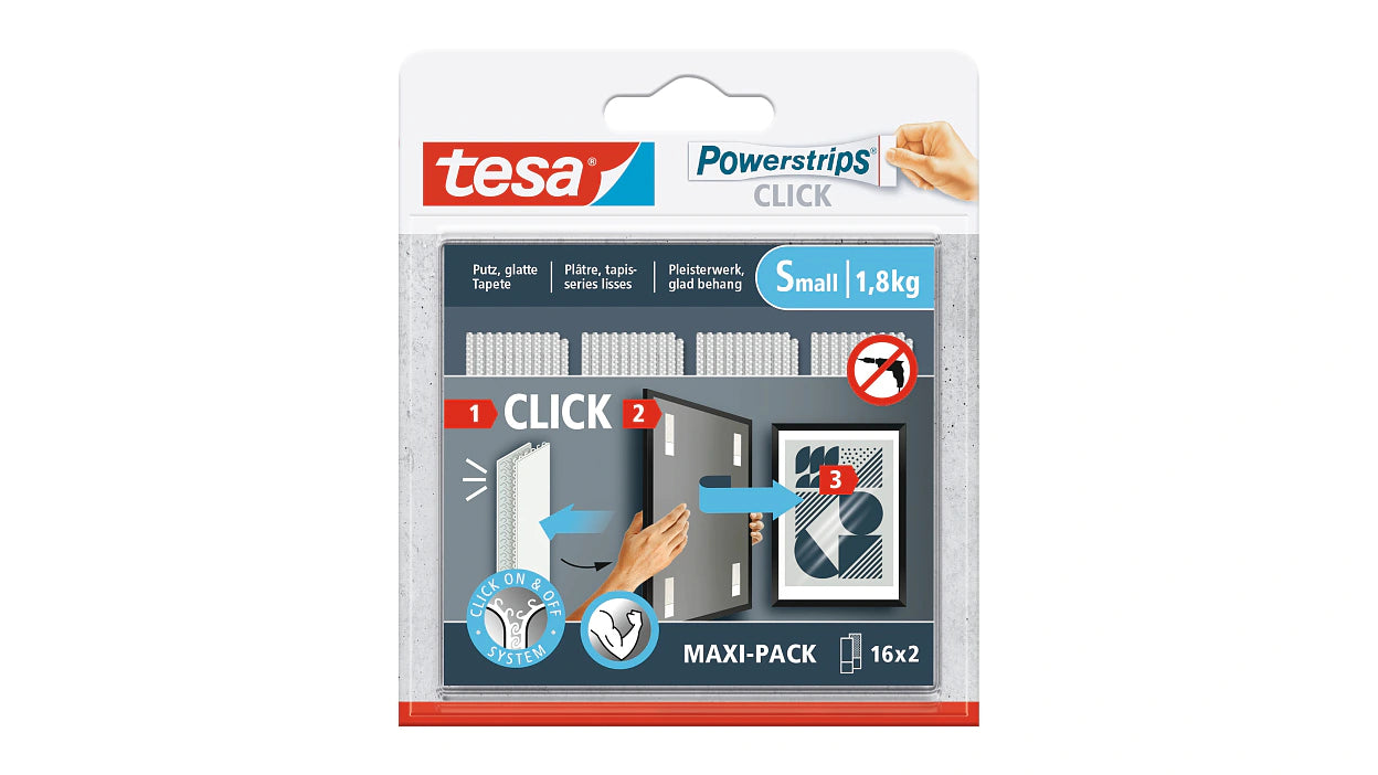 TESA Montagepad – 20 × 60 mm, weiss, bis 1,8 kg, für Innen