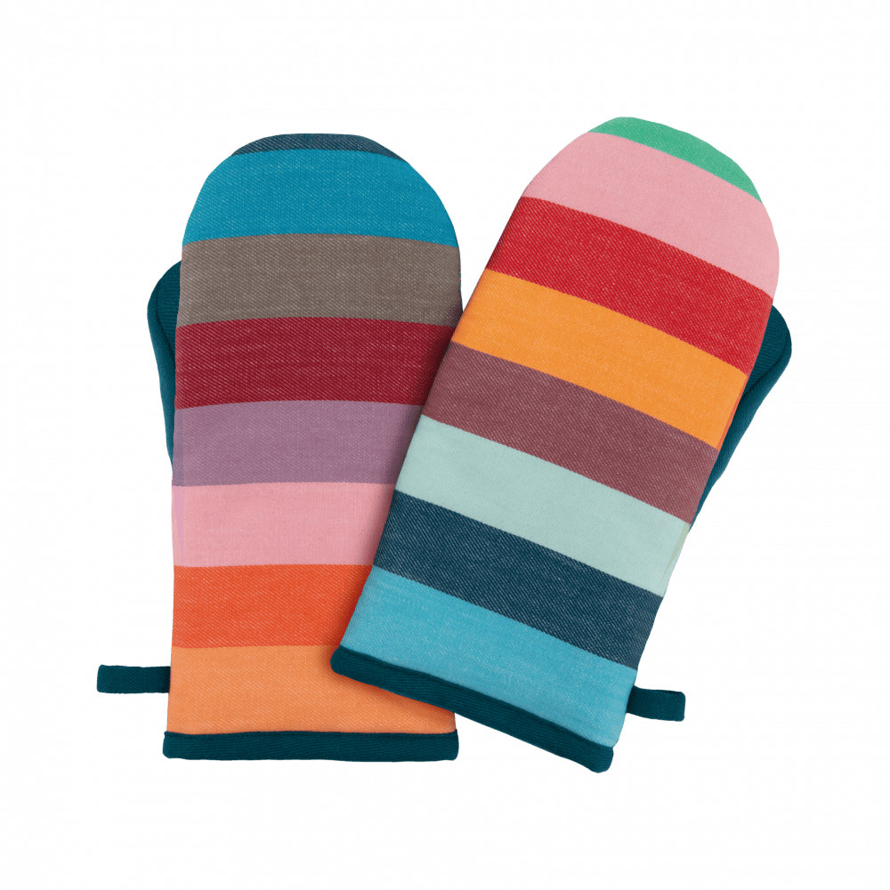 REMEMBER Ofenhandschuhe 29 × 14 cm, Baumwolle/Polyester, mehrfarbig, 2 Stk.