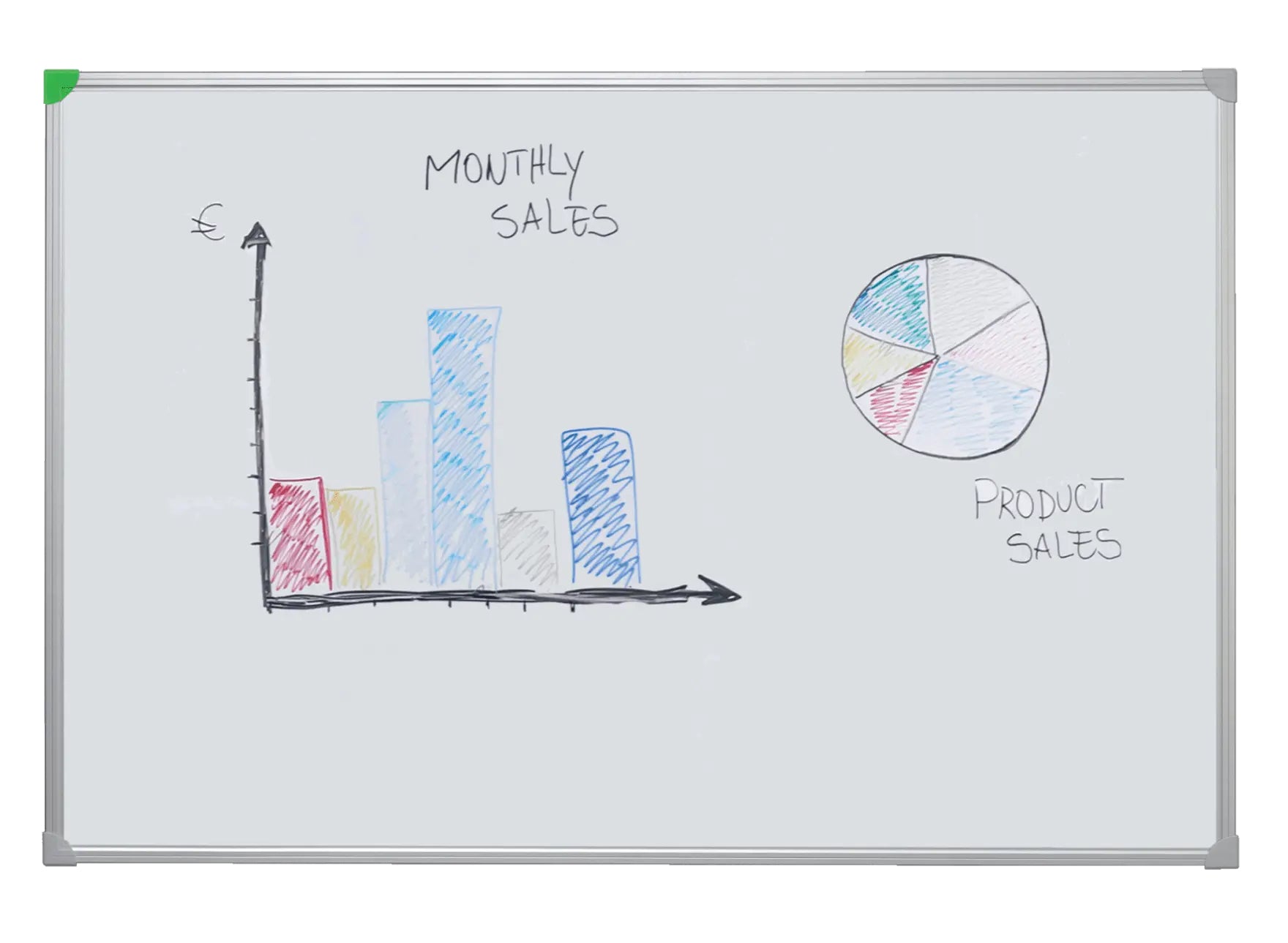 Franken Whiteboard – 45 × 60 cm, Emaille, magnetisch, Aluminiumrahmen, Wandmontage, inkl. Stiftablage