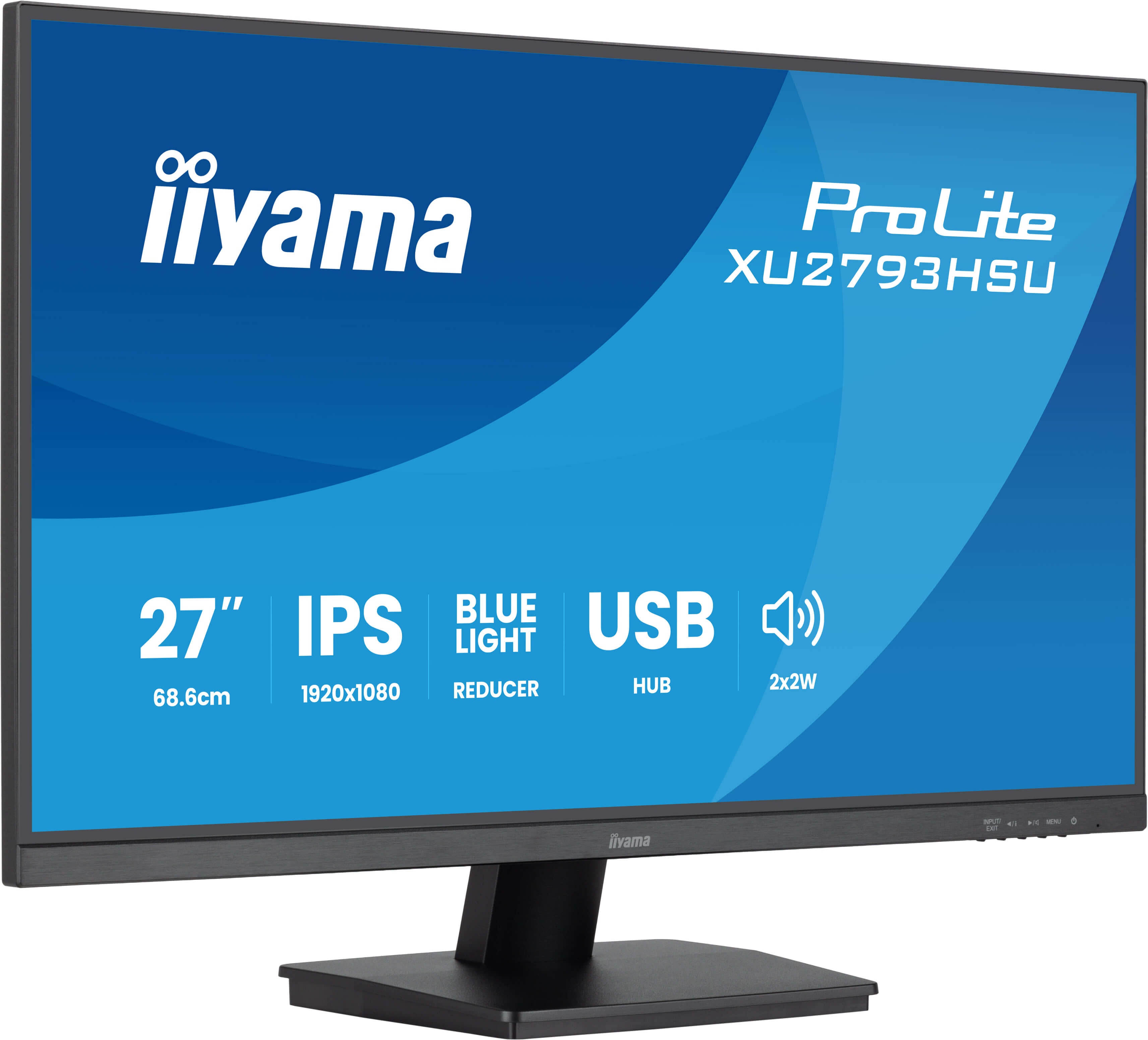 iiyama XU2793HSU-B7 – Monitor, 27", IPS-P, 300 cd/m², Integrierte Lautsprecher, HDMI, DisplayPort