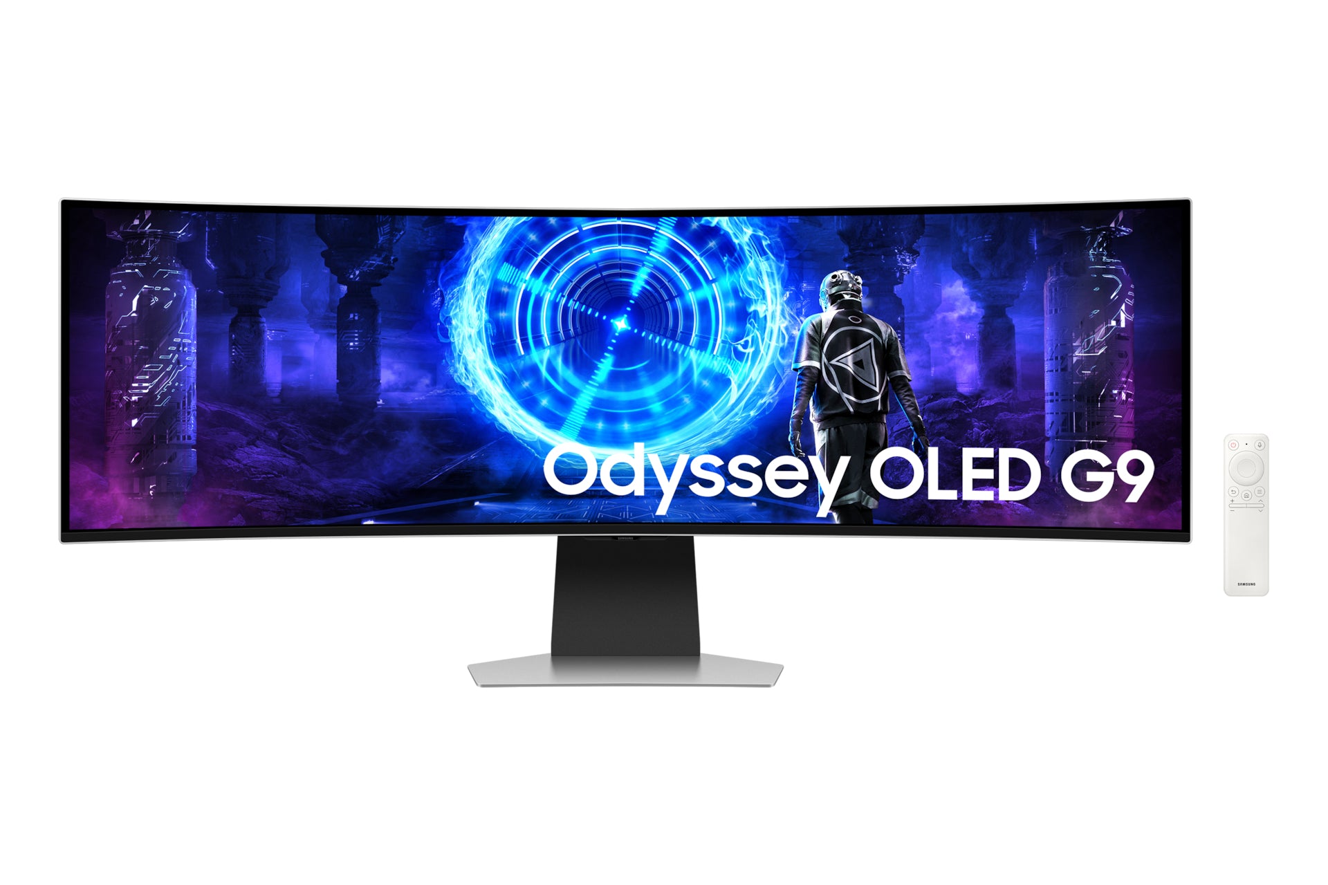 Samsung LS49DG954SUXEN – Monitor, 49", FreeSync Premium Pro, USB-Hub, 2× USB-C, VESA 100 × 100, Silber