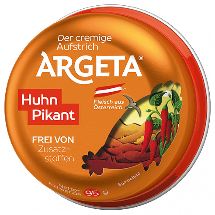 Argeta Geflügelpastete Poulet pikant, glutenfrei – 4×95 g