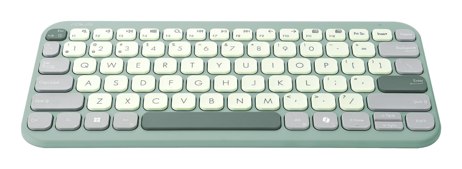 ASUS Marshmallow KW100 – Tastatur 75% – Schere – Bluetooth – QWERTZ (DE) – ohne Ziffernblock – Grün