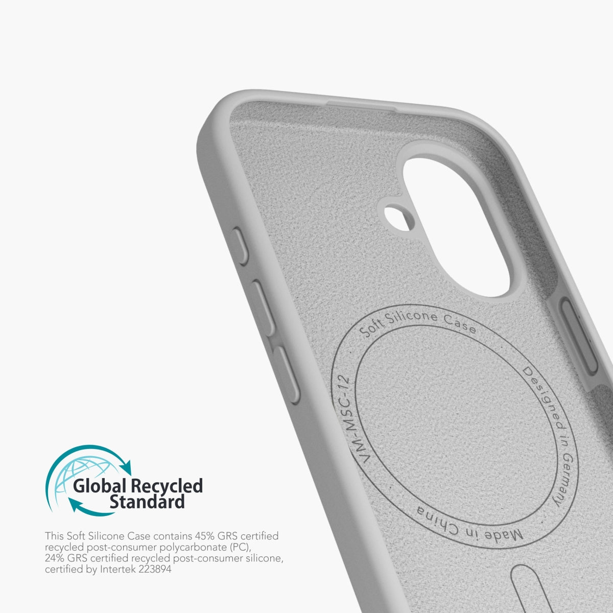 Vonmählen Backcover – für Apple iPhone 16 Plus, MagSafe, Silikon, Hellgrau