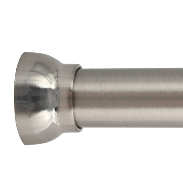 Spirella Duschvorhangstange Kreta – 75–125 cm, Ø2,1 cm, Aluminium gebürstet, Wandmontiert, Silber