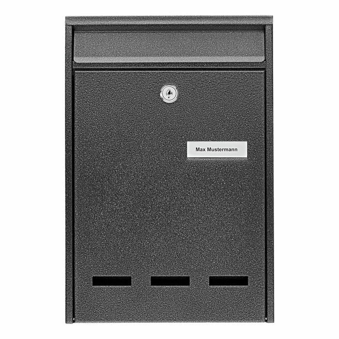 BURG-WÄCHTER Briefkasten Pocket 5871 E – schwarz, Stahl, 21,5 × 31,5 × 7,5 cm, verschliessbar