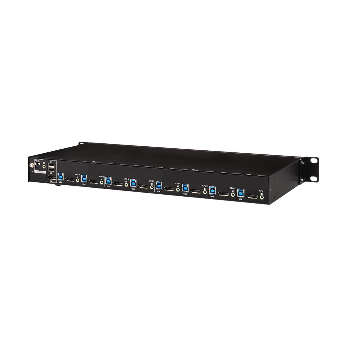 Tripp Lite B024-DPU08 – 8-Port DP KVM-Switch – 4096 × 2160/60 Hz, USB 3.0-Hub, Audio, 1U Rack