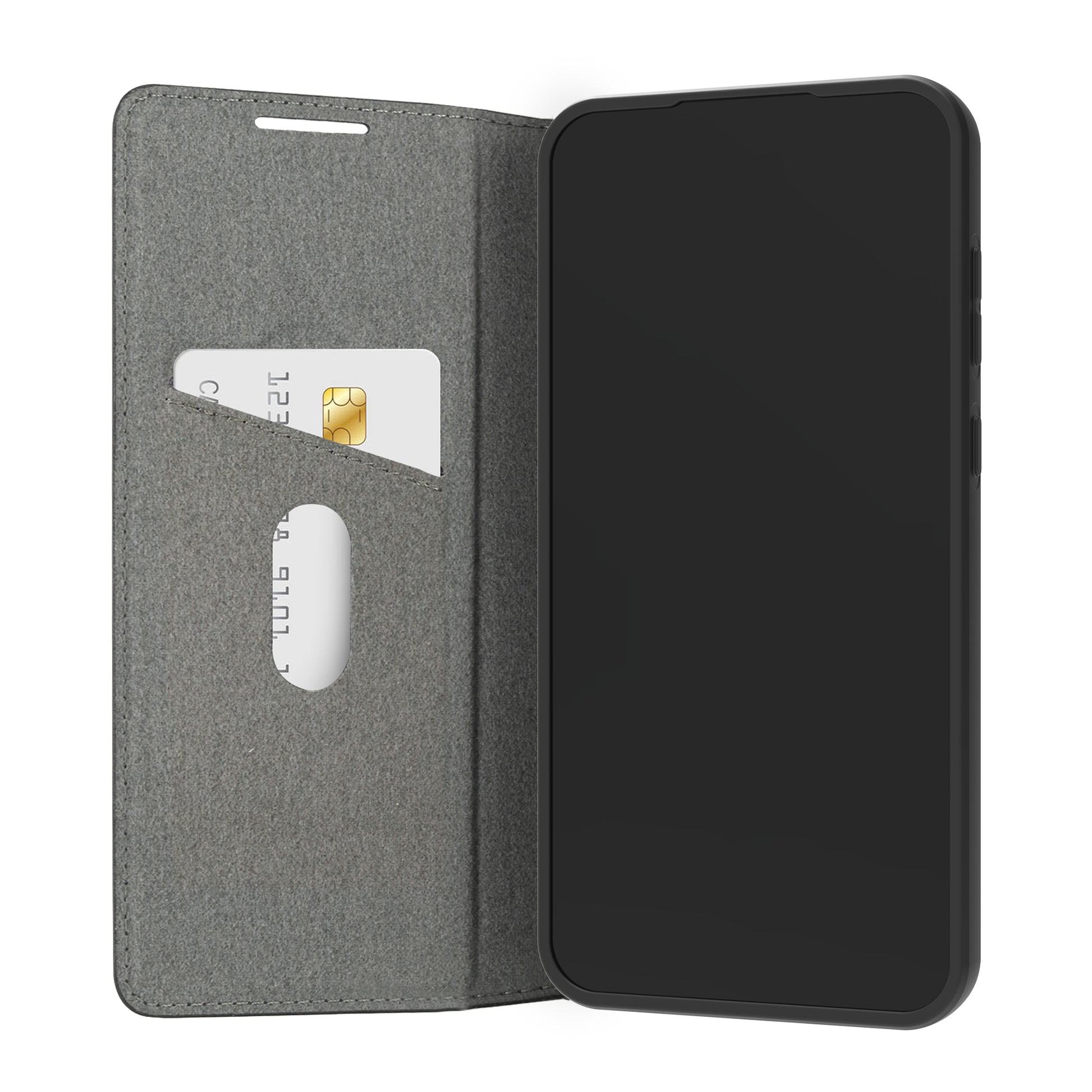dbramante1928 Oslo Folio – für Samsung Galaxy A35 5G, mit Kartenfach, PU+Recycling-Kunststoff, schwarz