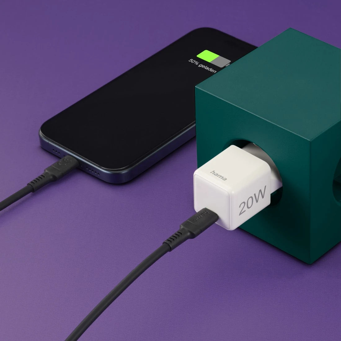 Hama 00201980 USB-Ladegerät 20 W – USB-C×1, PD 3.0, QC 3.0 – für Smartphone – Weiss