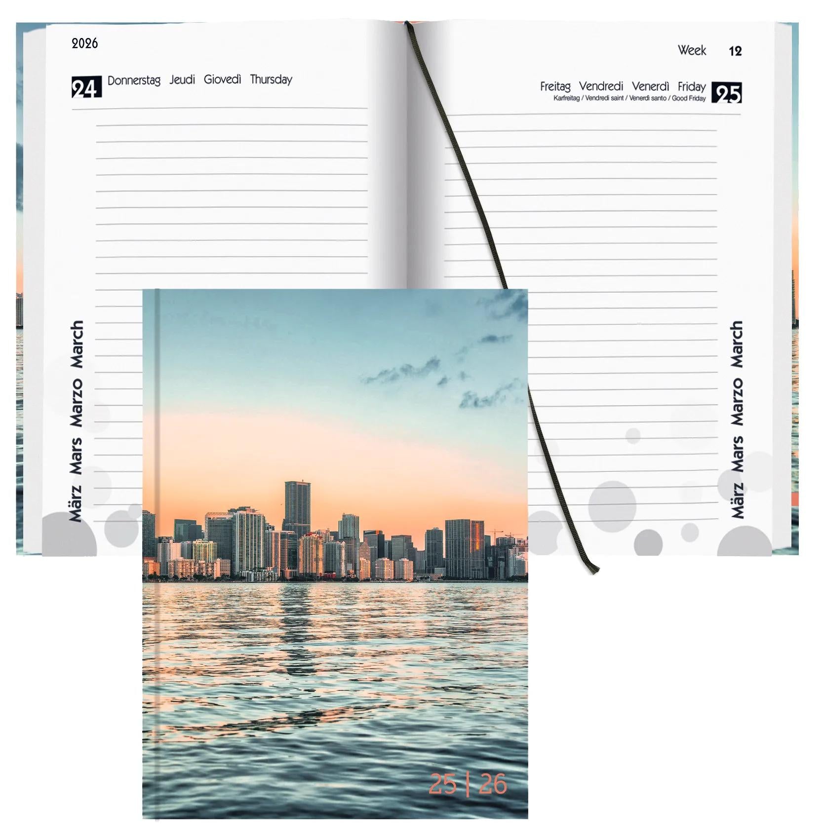 Biella mydiary Schüleragenda – 1 Tag/Seite, gebunden, 12 × 16,5 cm, Aug–Jul, Miami, FSC