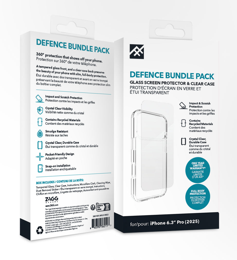 ZAGG Backcover – für Apple iPhone 17 Pro, Transparent, Displayschutz, Anti-Fingerprint