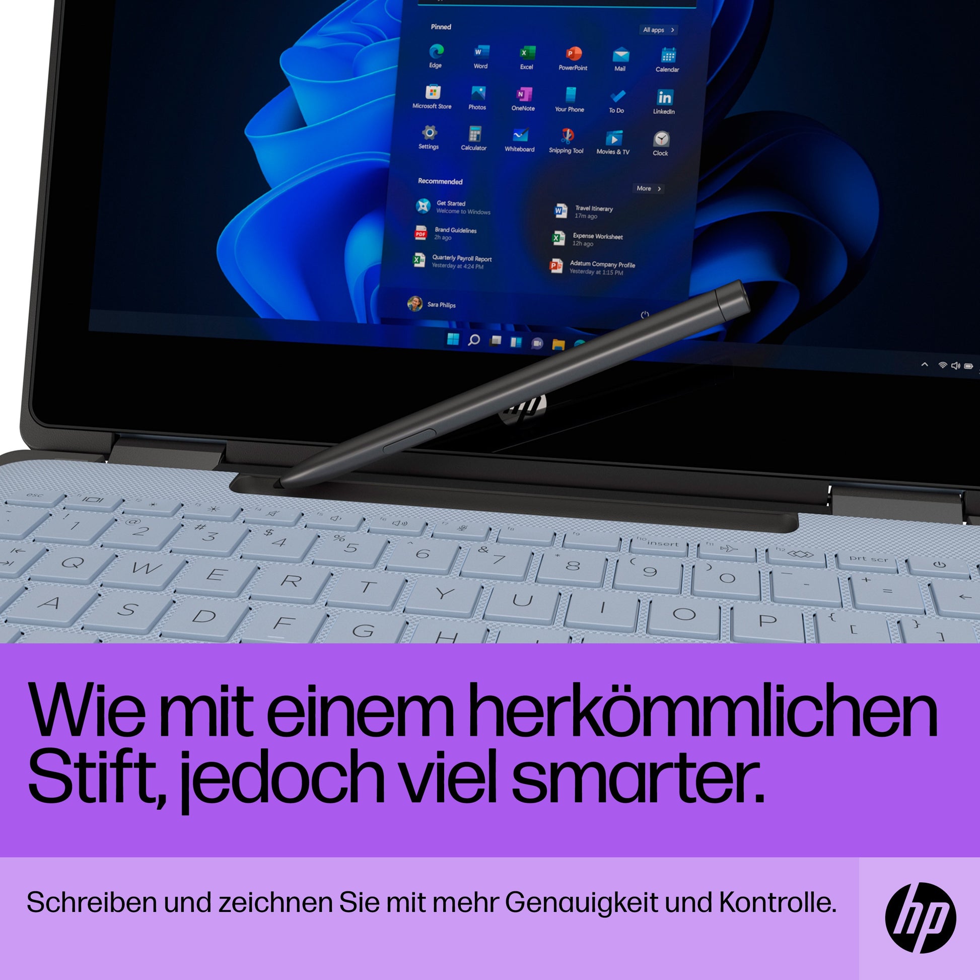 HP Slim Pen Eingabestift – für HP-Geräte, schwarz