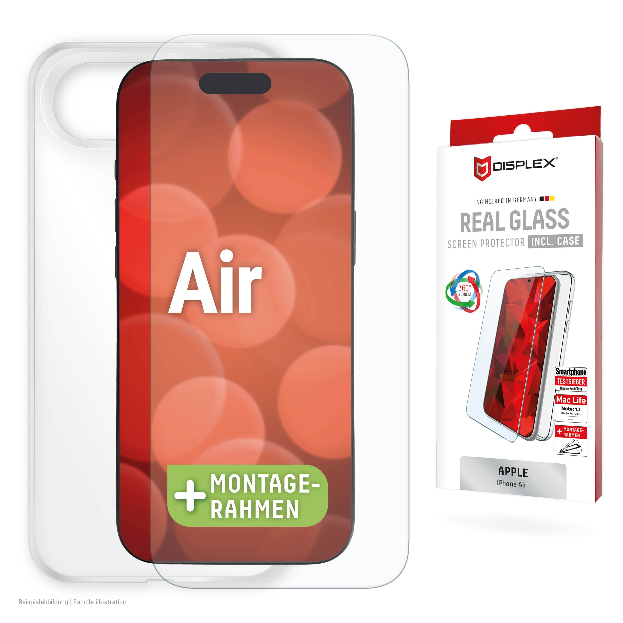 E.V.I. Displayschutz (Panzerglas), 10H – für iPhone Air – mit Applikator
