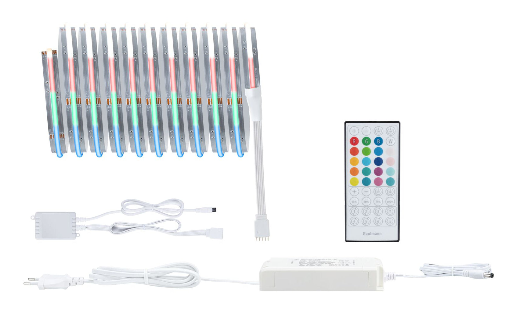 Paulmann LED-Strip MaxLED1000 – Basisset, 3 m, 3114 lm, 27 W, RGBW, dimmbar, silber