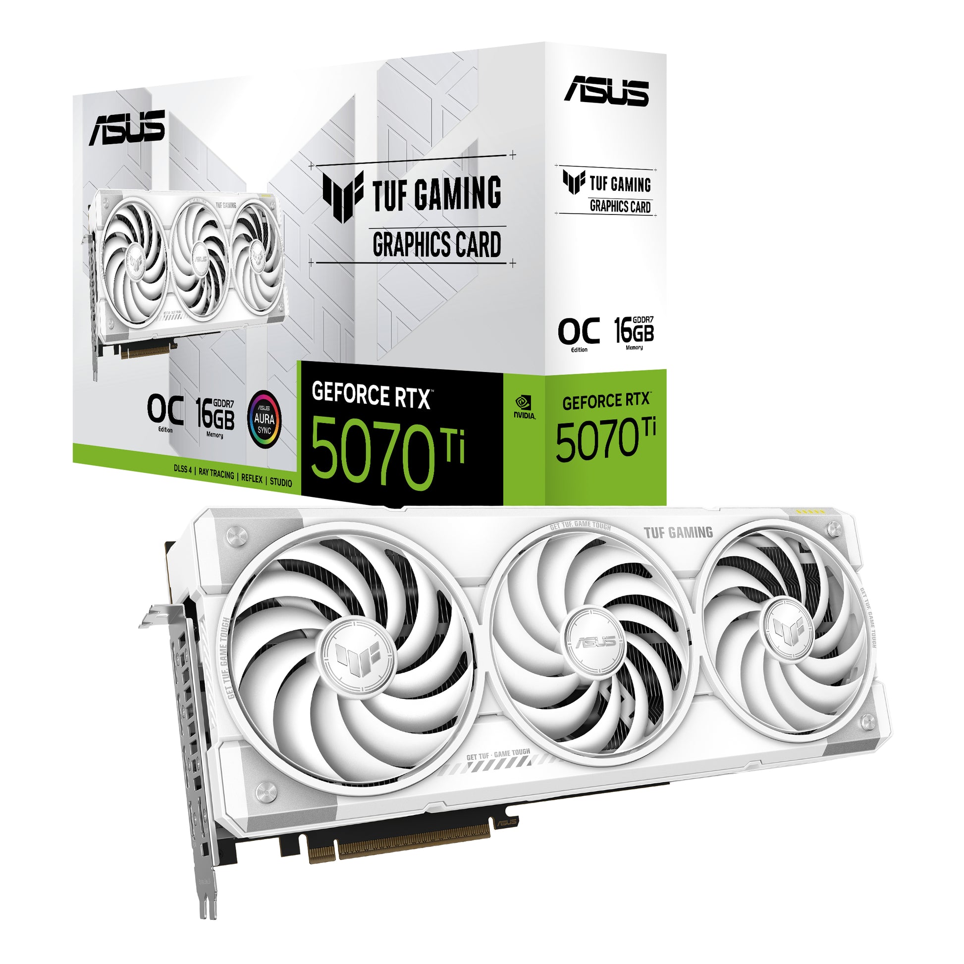 ASUS TUF-RTX5070TI-O16G-WHITE-GAMING – PCIe Grafikkarte – 16 GB GDDR7, 3×DP, 2×HDMI, PCIe 5.0
