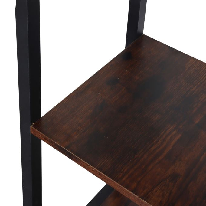 Relaxdays Garderobenständer – Stahl/MDF, Schwarz/Dunkelbraun, 120 × 40 × 190 cm