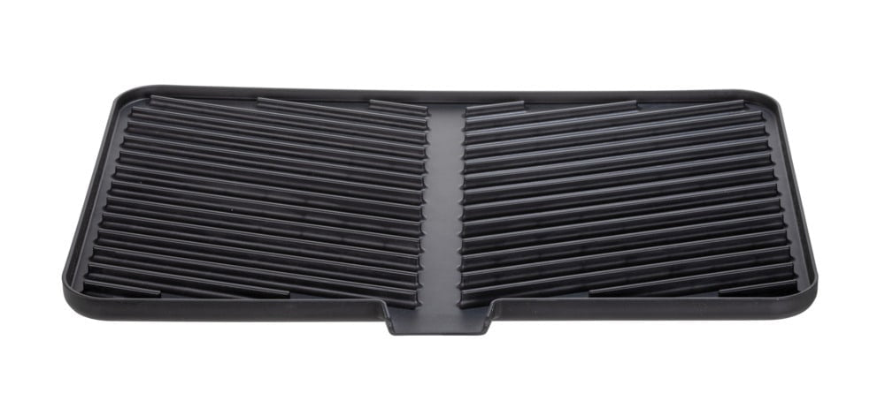 Wenko – Abtropfer 43 × 31 × 8 cm, Kunststoff, Schwarz, mit Tellerhalterung