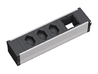 Bachmann CONI Einbausteckdosenleiste, 3×T13, Einbau, Eingang GST18I3, 0,1 m – Schwarz
