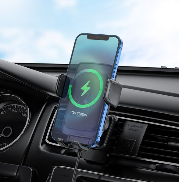 ONIT Smart – Kabellose Auto-Ladehalterung – Saugnapf, Armaturenbrett, USB-C, für Smartphones 60–90 mm – Schwa