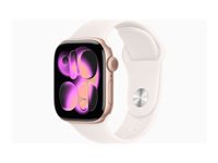 Apple Watch Series 11 42 mm GPS – Aluminium Roségold, Sportarmband, Blassrosa, S/M, 50 m, für iPhone