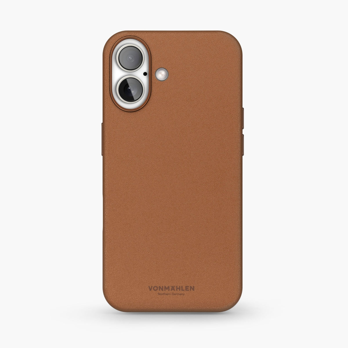 Vonmählen Like Leather Backcover – für Apple iPhone 16, MagSafe, Veganes Leder + Mikrofaser, Braun