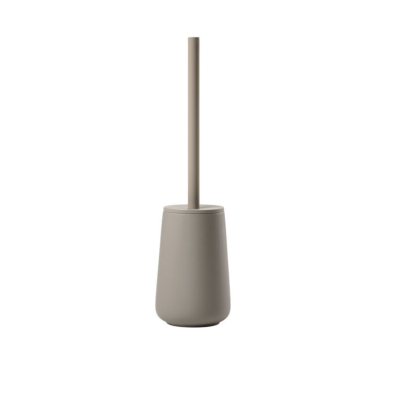 Zone Denmark Nova One – WC-Bürstenset – Keramik, Edelstahl, graubraun, H 37 cm, Ø 10,3 cm
