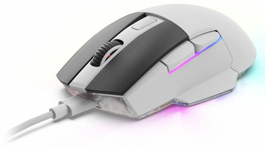 R-Go Tools Sharkoon SKILLER SGM50W – Gaming-Maus – Kabellos (2,4 GHz), 6400 DPI, RGB-Beleuchtung, Rechtshänder, Weiss