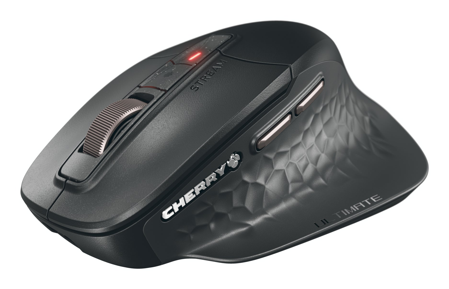 CHERRY Stream Mouse Ultimate Ergonomische Maus – kabellos, wiederaufladbar, Silent-Tasten, schwarz
