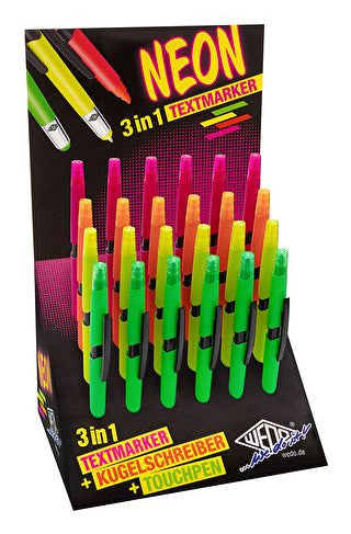 Wedo Eingabestift Touch Pen – für Smartphones, Tablets, 3-in-1, Kunststoff, Neonmix