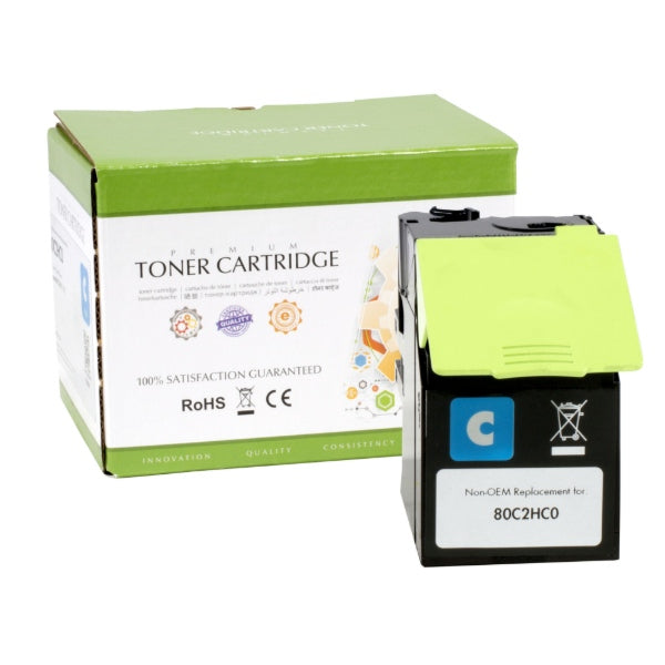 Static Control Components Toner 80C2HC0 – cyan, 3000 Seiten – für Lexmark