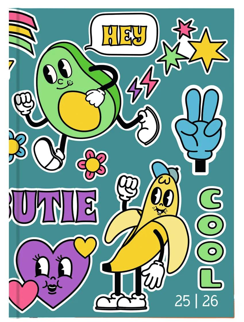 Biella mydiary Schüleragenda – 1 Tag pro Seite, gebunden, 12 × 16,5 cm, Aug–Jul, Comic, FSC