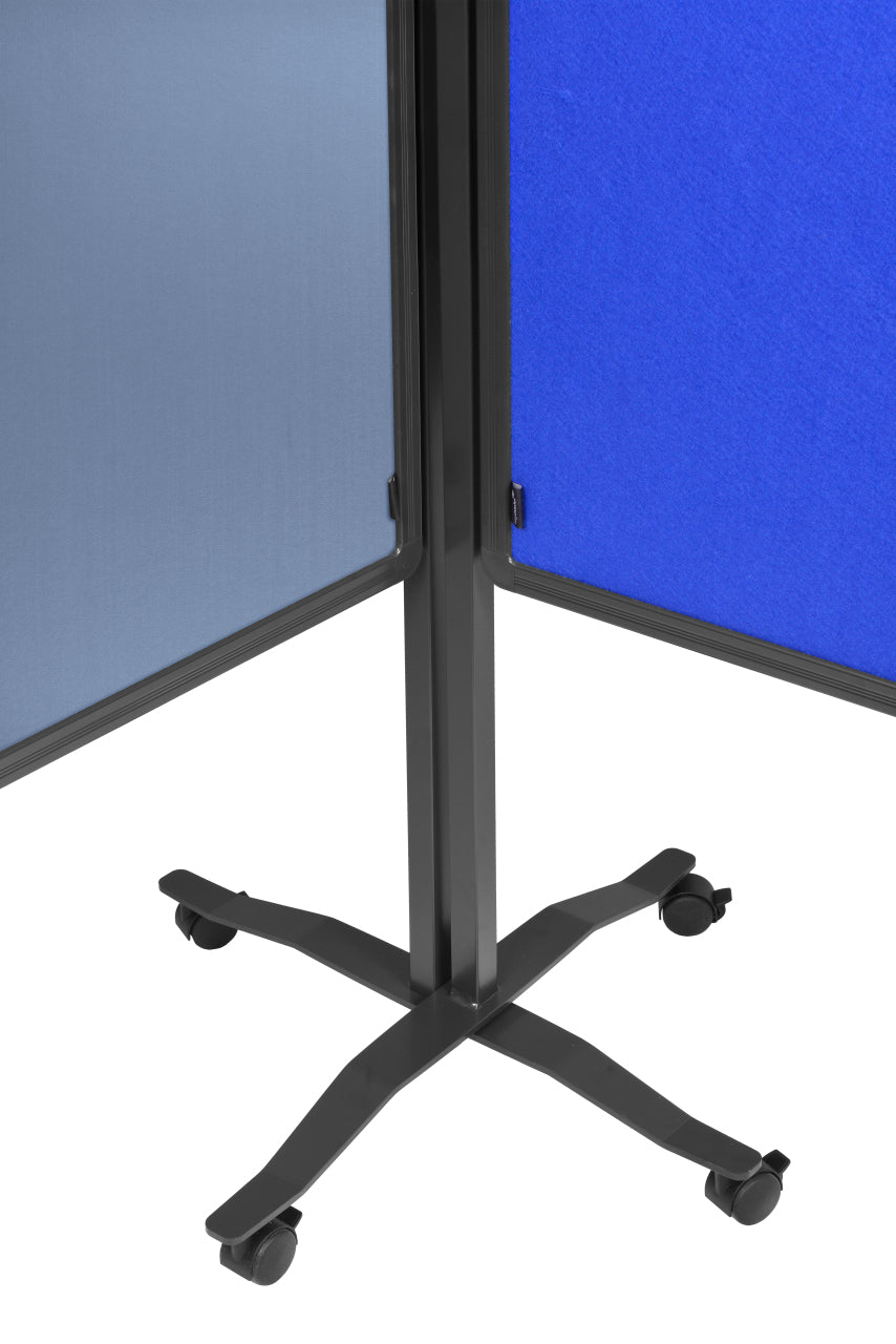 Legamaster Moderationswand – Filz, mit Rollen, doppelseitig – 120 × 150 cm – Blau, Alurahmen
