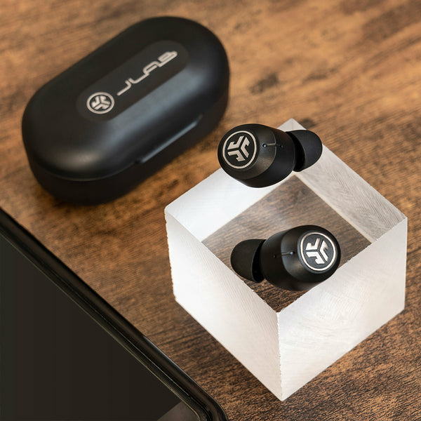 JLab JBuds ANC – True Wireless In-Ear Kopfhörer – Bluetooth, ANC, IP55 – Schwarz – für PC/Mac/Mobile – bis zu 42 Stunden