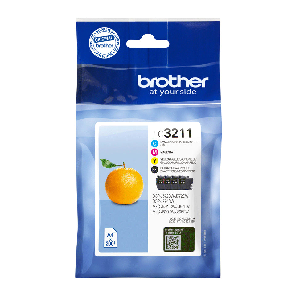 Brother LC-3211 Tintenpatronen-Multipack, 4er-Set (Original) – für DCP-J772DW/DCP-J774DW …