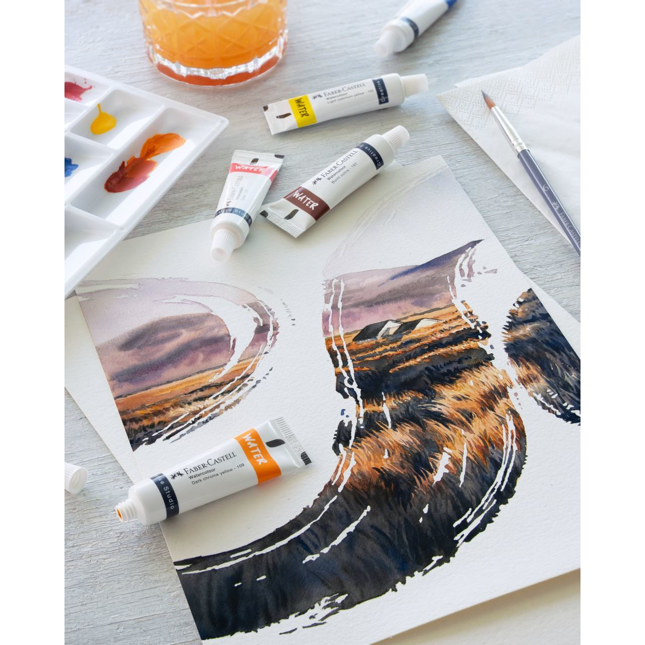 Faber-Castell Aquarellfarbe – Mehrfarbig – 12 Farben, 12×9 ml (108 ml)