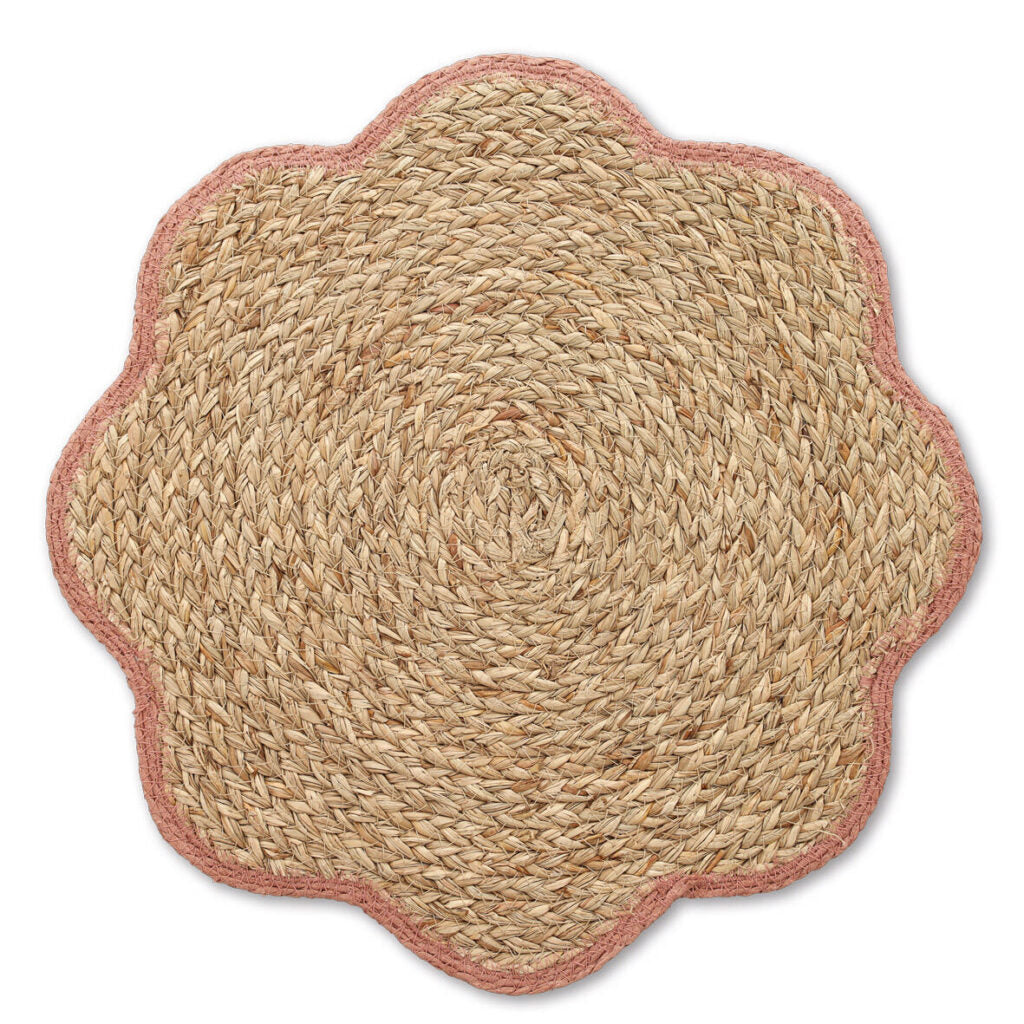 Zeller Present Tischset – Ø 38 cm, Seegras, Altrosa, Grasgeflecht