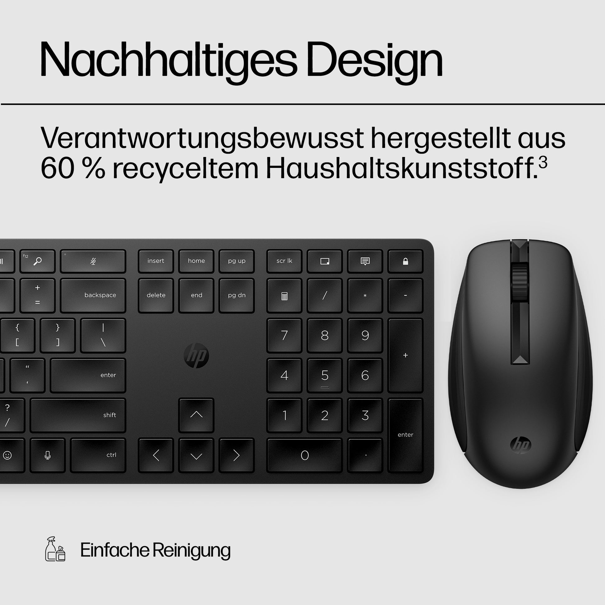 HP 650 – Tastatur-Maus-Set – Membran – 2,4 GHz – Schwarz