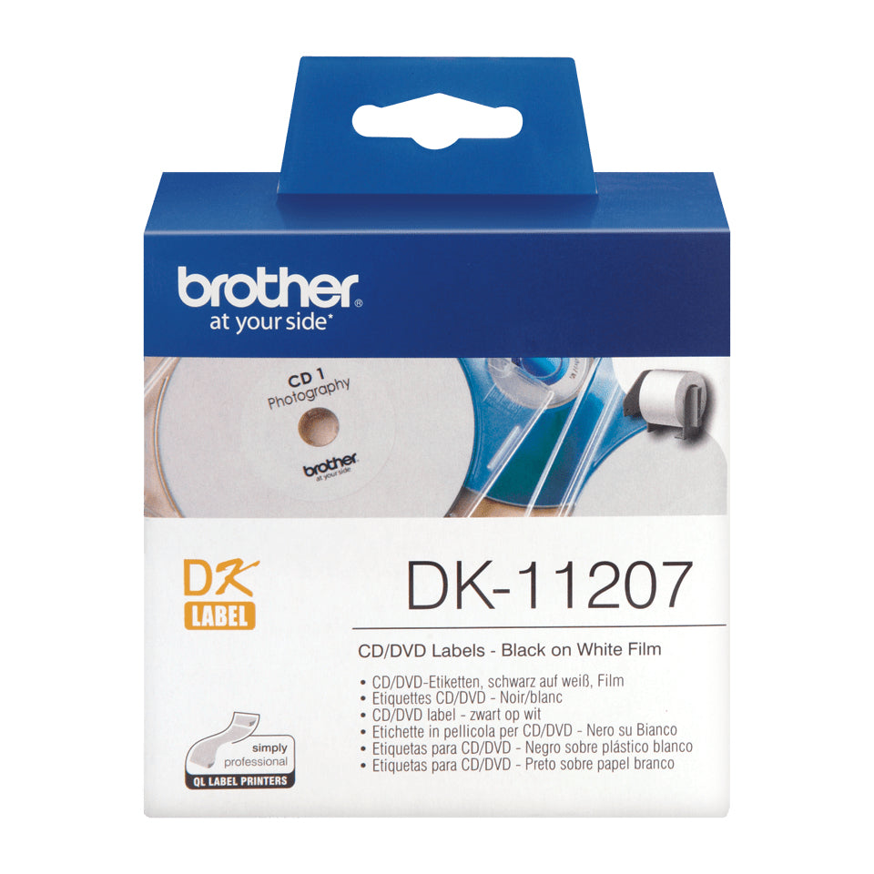 Brother DK-11207 – Etiketten (Rolle) Ø 58 mm – Thermodirekt – 100 Etiketten/Rolle – für Brother QL-Serie