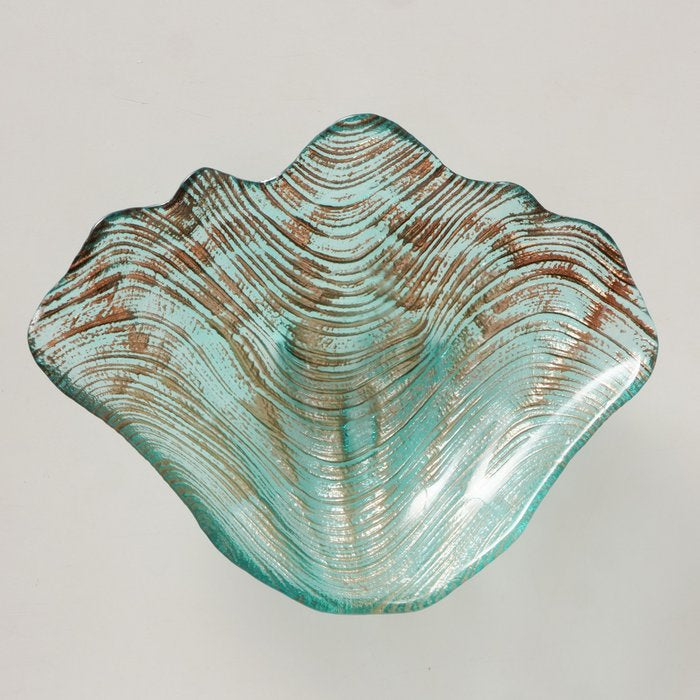 Boltze Schale – 16 × 20 × 5 cm, Glas, Türkis