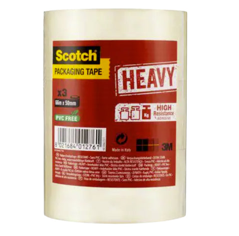 Scotch Verpackungsklebeband, Gelb – 50 mm × 66 m – 3 Rollen