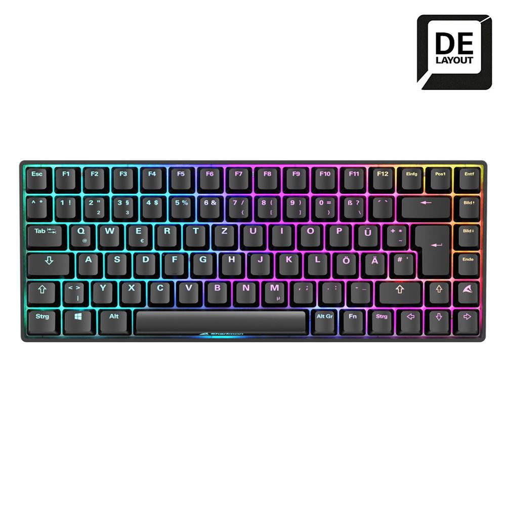 Sharkoon SKILLER SGK50 S3 – Tastatur 75% – Mechanisch (Gateron Yellow) – USB-C – QWERTZ (DE) – RGB – Schwarz