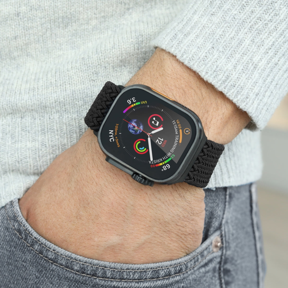 Vonmählen Woven Loop – Armband – für Apple Watch – Schwarz, One Size, Nylon