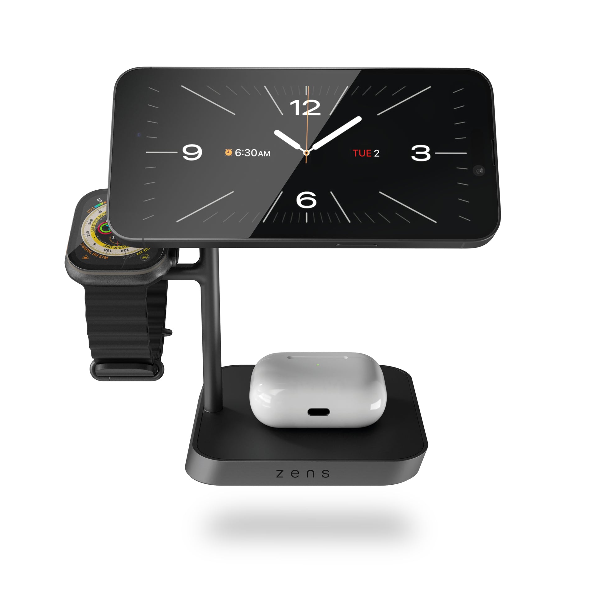 Zens Office Pro 3 Ladestation – 25 W, Qi2, MagSafe-kompatibel – für Kopfhörer, Smartphone, Smartwatch