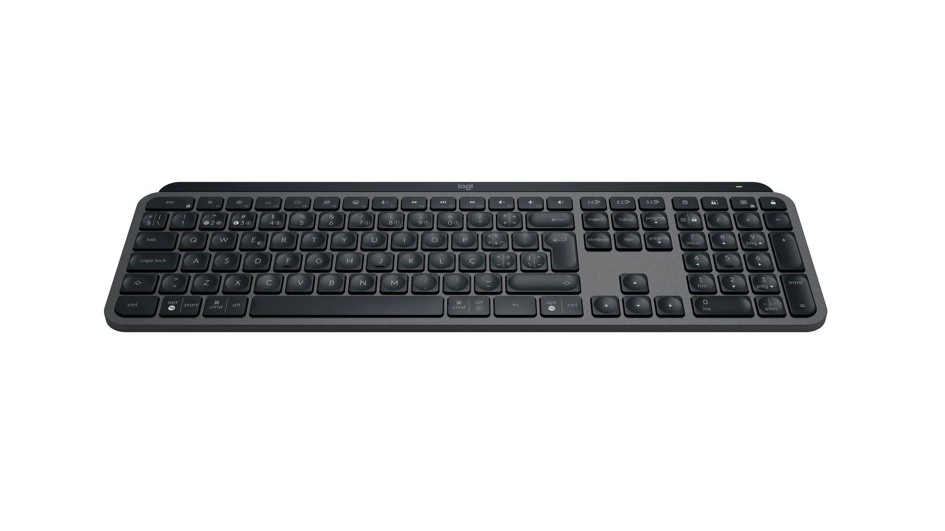 Logitech MX Keys S – Tastatur, kabellos (Bluetooth/2,4 GHz), PT-Layout (PT) – für Windows, macOS & iPadOS u. a.
